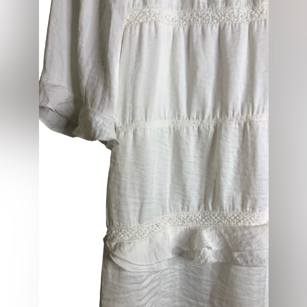 WhoWhatWear White Ruffled Mini Dress Size Small - Picture 3 of 8